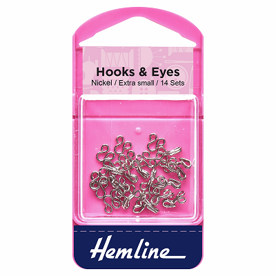 H400.0 Hooks and Eyes: Nickel - Size 0.. 